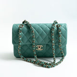 CHANEL Handbag 21S Tiffany Blue Caviar Quilted Classic Flap Small SHW -Knockoff
