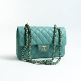 CHANEL Handbag 21S Tiffany Blue Caviar Quilted Classic Flap Small SHW -Knockoff
