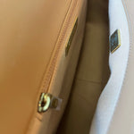 CHANEL Handbag 22A Caramel/Light Brown Lambskin Quilted 19 Flap Small Mixed Hardware -Knockoff
