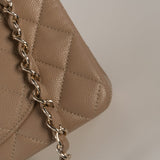 CHANEL Handbag 22A Dark Beige Caviar Quilted Classic Flap Small with Light Gold Hardware -Knockoff
