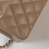 CHANEL Handbag 22A Dark Beige Caviar Quilted Classic Flap Small with Light Gold Hardware -Knockoff
