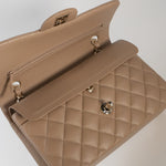 CHANEL Handbag 22A Dark Beige Caviar Quilted Classic Flap Small with Light Gold Hardware -Knockoff
