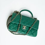 CHANEL Handbag 22A Emerald Green Lambskin Quilted Mini Top Handle LGHW -Knockoff
