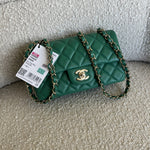 CHANEL Handbag 22A Green Mini Rectangular Lambskin Quilted LGHW -Knockoff
