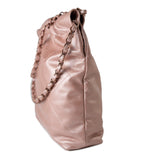 CHANEL Handbag 22A Metallic Pink / Rose Calfskin Quilted 22 Bag Drawstring Bag Small Rose Gold Hardware -Knockoff
