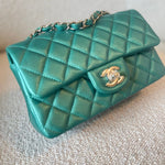 CHANEL Handbag 22A Mini Rectangular Iridescent Green Lambskin Quilted Single Flap LGHW -Knockoff
