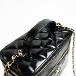 CHANEL Handbag 22B Black Shiny Lambskin Vanity with Chain LGHW -Knockoff
