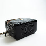 CHANEL Handbag 22B Black Shiny Lambskin Vanity with Chain LGHW -Knockoff
