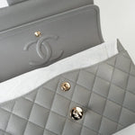 CHANEL Handbag 22B Grey Caviar Quilted Classic Flap Small Light Gold Hardware -Knockoff
