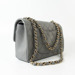 CHANEL Handbag 22B Grey Caviar Quilted Classic Flap Small Light Gold Hardware -Knockoff
