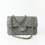 CHANEL Handbag 22B Grey Caviar Quilted Classic Flap Small Light Gold Hardware -Knockoff
