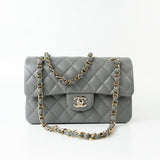 CHANEL Handbag 22B Grey Caviar Quilted Classic Flap Small Light Gold Hardware -Knockoff
