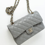 CHANEL Handbag 22B Grey Caviar Quilted Classic Flap Small Light Gold Hardware -Knockoff
