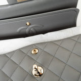 CHANEL Handbag 22B Grey Caviar Quilted Classic Flap Small Light Gold Hardware -Knockoff
