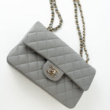 CHANEL Handbag 22B Grey Caviar Quilted Classic Flap Small Light Gold Hardware -Knockoff
