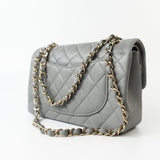 CHANEL Handbag 22B Grey Caviar Quilted Classic Flap Small Light Gold Hardware -Knockoff
