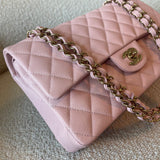 CHANEL Handbag 22B Rose Claire/ light pink Caviar Quilted Classic Double Flap Medium Light Gold Hardware -Knockoff
