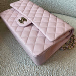 CHANEL Handbag 22B Rose Claire/ light pink Caviar Quilted Classic Double Flap Medium Light Gold Hardware -Knockoff
