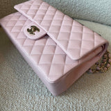 CHANEL Handbag 22B Rose Claire/ light pink Caviar Quilted Classic Double Flap Medium Light Gold Hardware -Knockoff
