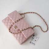 CHANEL Handbag 22B Rose Claire/ light pink Caviar Quilted Classic Double Flap Medium Light Gold Hardware -Knockoff
