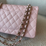 CHANEL Handbag 22B Rose Claire/ light pink Caviar Quilted Classic Double Flap Medium Light Gold Hardware -Knockoff
