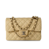 CHANEL Handbag 22B Yellow Caviar Quilted Classic Flap Small Light Gold Hardware -Knockoff
