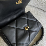 CHANEL Handbag 22C Black Lambskin Quilted 19 Flap Small MHW -Knockoff
