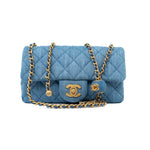 CHANEL Handbag 22C Blue Denim Pearl Crush Mini Rectangular Flap AGHW -Knockoff
