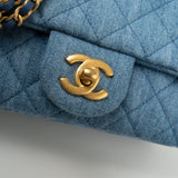 CHANEL Handbag 22C Blue Denim Pearl Crush Mini Rectangular Flap AGHW -Knockoff
