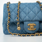 CHANEL Handbag 22C Blue Denim Pearl Crush Mini Rectangular Flap AGHW -Knockoff
