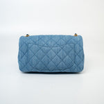 CHANEL Handbag 22C Blue Denim Pearl Crush Mini Rectangular Flap AGHW -Knockoff
