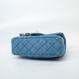 CHANEL Handbag 22C Blue Denim Pearl Crush Mini Rectangular Flap AGHW -Knockoff
