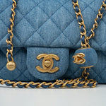 CHANEL Handbag 22C Blue Denim Pearl Crush Mini Rectangular Flap AGHW -Knockoff
