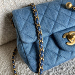 CHANEL Handbag 22C Blue Denim Pearl Crush Square Mini Flap AGHW -Knockoff
