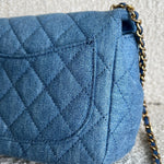 CHANEL Handbag 22C Blue Denim Pearl Crush Square Mini Flap AGHW -Knockoff
