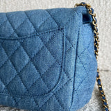 CHANEL Handbag 22C Blue Denim Pearl Crush Square Mini Flap AGHW -Knockoff
