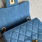 CHANEL Handbag 22C Blue Denim Pearl Crush Square Mini Flap AGHW -Knockoff
