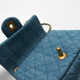 CHANEL Handbag 22C Blue Denim Pearl Crush Square Mini Flap AGHW -Knockoff
