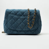 CHANEL Handbag 22C Blue Denim Pearl Crush Square Mini Flap AGHW -Knockoff
