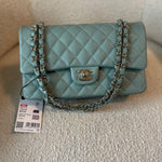 CHANEL Handbag 22C Dark Green Caviar Classic Flap Quilted Medium LGHW -Knockoff
