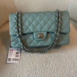 CHANEL Handbag 22C Dark Green Caviar Classic Flap Quilted Medium LGHW -Knockoff
