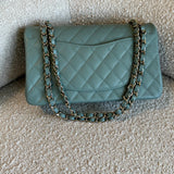 CHANEL Handbag 22C Dark Green Caviar Classic Flap Quilted Medium LGHW -Knockoff
