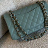 CHANEL Handbag 22C Dark Green Caviar Classic Flap Quilted Medium LGHW -Knockoff
