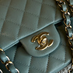 CHANEL Handbag 22C Dark Green Caviar Classic Flap Quilted Medium LGHW -Knockoff
