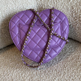 CHANEL Handbag 22C In Love Purple Lambskin Large Heart Bag LGHW -Knockoff
