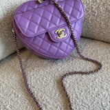 CHANEL Handbag 22C In Love Purple Lambskin Large Heart Bag LGHW -Knockoff
