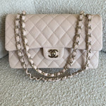 CHANEL Handbag 22C Light Beige Caviar Quilted Classic Flap Medium LGHW -Knockoff
