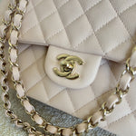 CHANEL Handbag 22C Light Beige Caviar Quilted Classic Flap Medium LGHW -Knockoff
