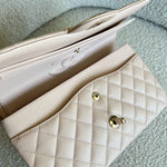 CHANEL Handbag 22C Light Beige Caviar Quilted Classic Flap Medium LGHW -Knockoff
