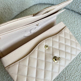 CHANEL Handbag 22C Light Beige Caviar Quilted Classic Flap Medium LGHW -Knockoff
